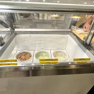 an ice cream display