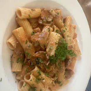 Sausage rigatoni with blush sauce-delicious
