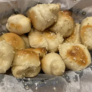 Delicious hot garlic knots