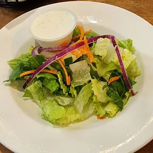 Side salads with Ranch dressing