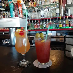 Signature rum punch and mary..