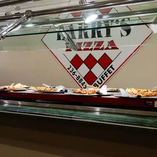 pizzas on the counter