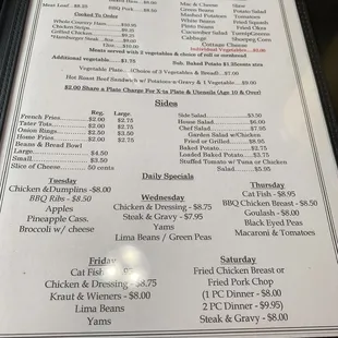 menu