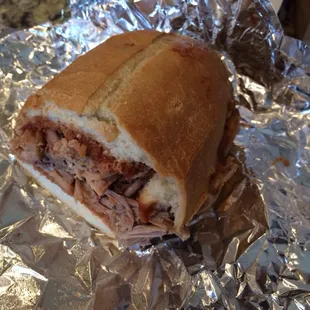 1/2 BBQ pork sandwich.