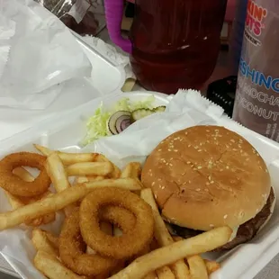 Large portion, i wish there were more onion rings however,  that was the best part