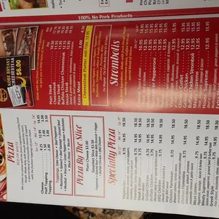 Menu ( sorry the picture is sideways)
