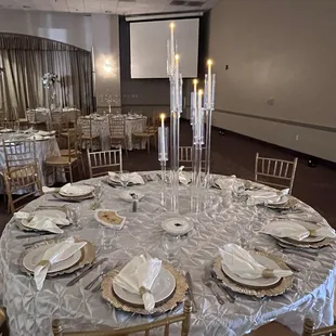 Decoration, Flowers, ceiling,chargers and linen Don by Flowers By Alis  209-579-8770