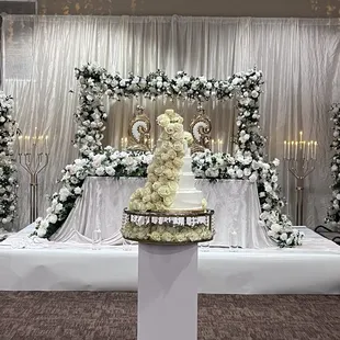 Decoration, Flowers, ceiling,chargers and linen Don by Flowers By Alis  209-579-8770
