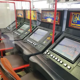 a row of arcade machines