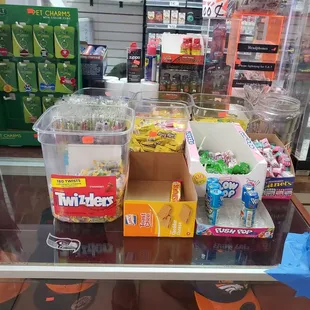 a variety of snacks on display