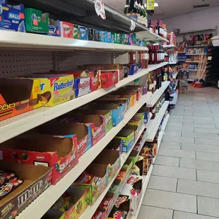a wide selection of snacks and drinks