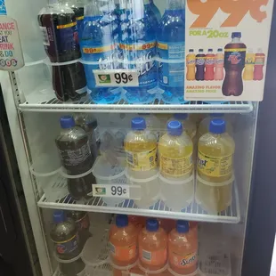 a refrigerator full of drinks