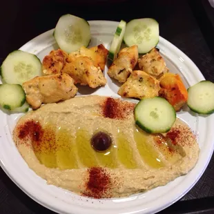 Chicken and humus