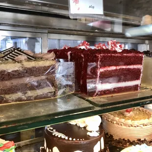 a variety of cakes