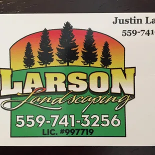 Business card from Justin