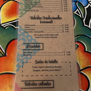 menu