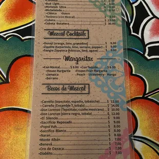 menu