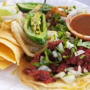 a plate of mexican food