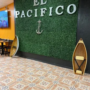 a surfboard on the floor