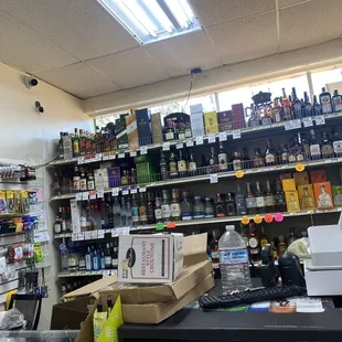 a view of a liquor store