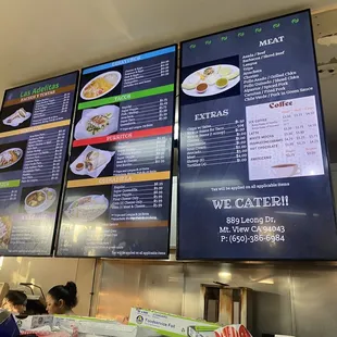 menus on the wall