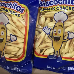 two packages of snack crackers