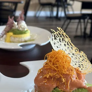 Causa with shrimp. This is considered an appetizer!