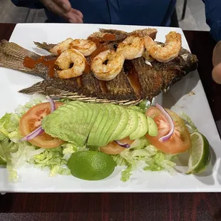 Talapia and shrimp