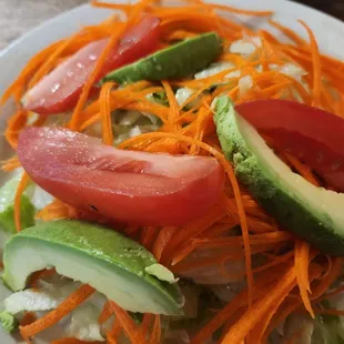 Salad - very good, but wet and had tomato stems