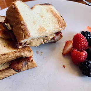 Not your mama&apos;s PBJ on Texas toast was fantastic!!