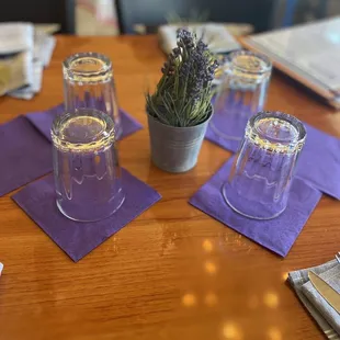 Very small town table setup. We loved it