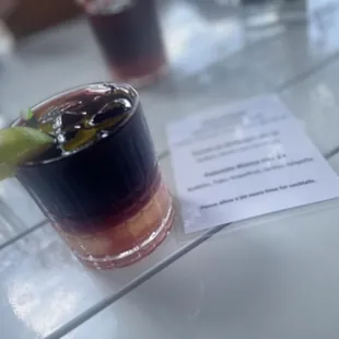 a drink in a glass