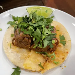 Barbacoa taco with only cilantro