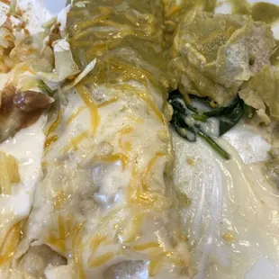 Spinach zucchini enchilada special.