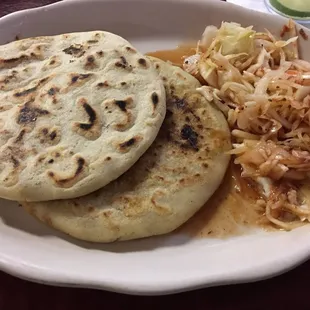 The beef, cheese, and bean pupusas were all delicious!