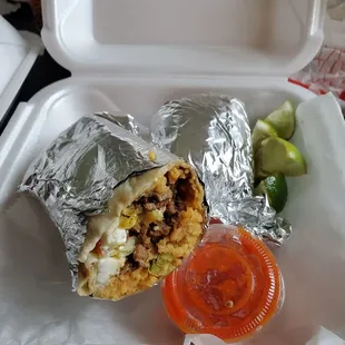 The steak burrito!