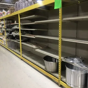 empty shelves in a grocery store