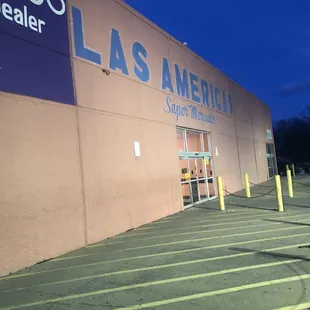 the outside of a store at night