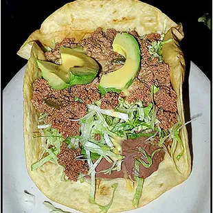 You can't tell from this angle but it's in an unusual shell.  The salad was good -- if you're wondering, I leave off tomatoes