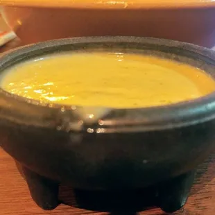 The green sauce I didn't much care for it but it was okay