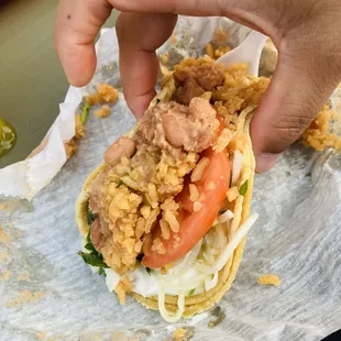 Chicken Taco, seems like they boil their chicken, not good at all :(