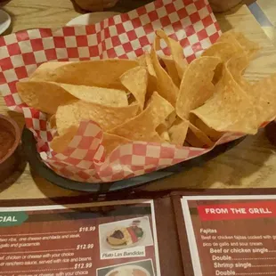 Chips, salsa and queso