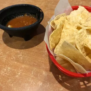 Chips and hot sauce