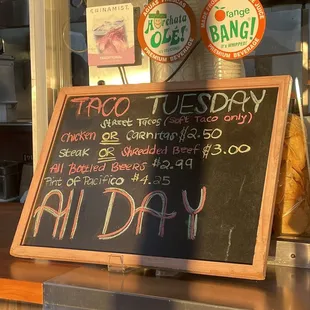 Taco Tuesday Menu (March 2022)