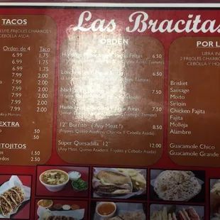 a menu for a mexican restaurant