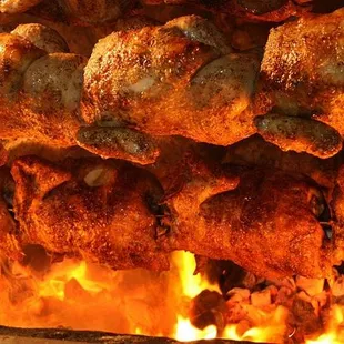 Charcoal cooked Chickens