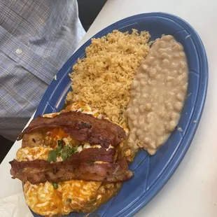 Huevos Ranchero with a side of Bacon