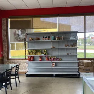 Empty Shelf with food products