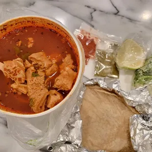 Menudo ($12.75) takeout. Only available on the weekends. This was so good! 3/19/2023