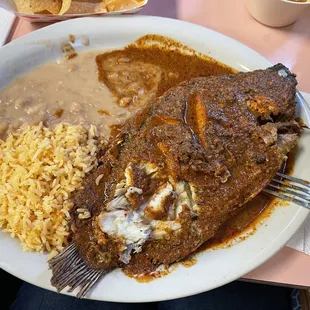 Mojarra a la diabla (medium spicy level) was pretty spicy but hit the spot.